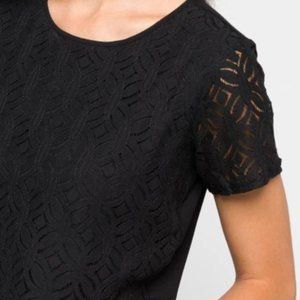 Crochet Front Mixed Material Top